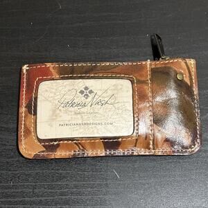 Patricia Nash Card ID Holder Wallet Brown Genuine Leather EUC